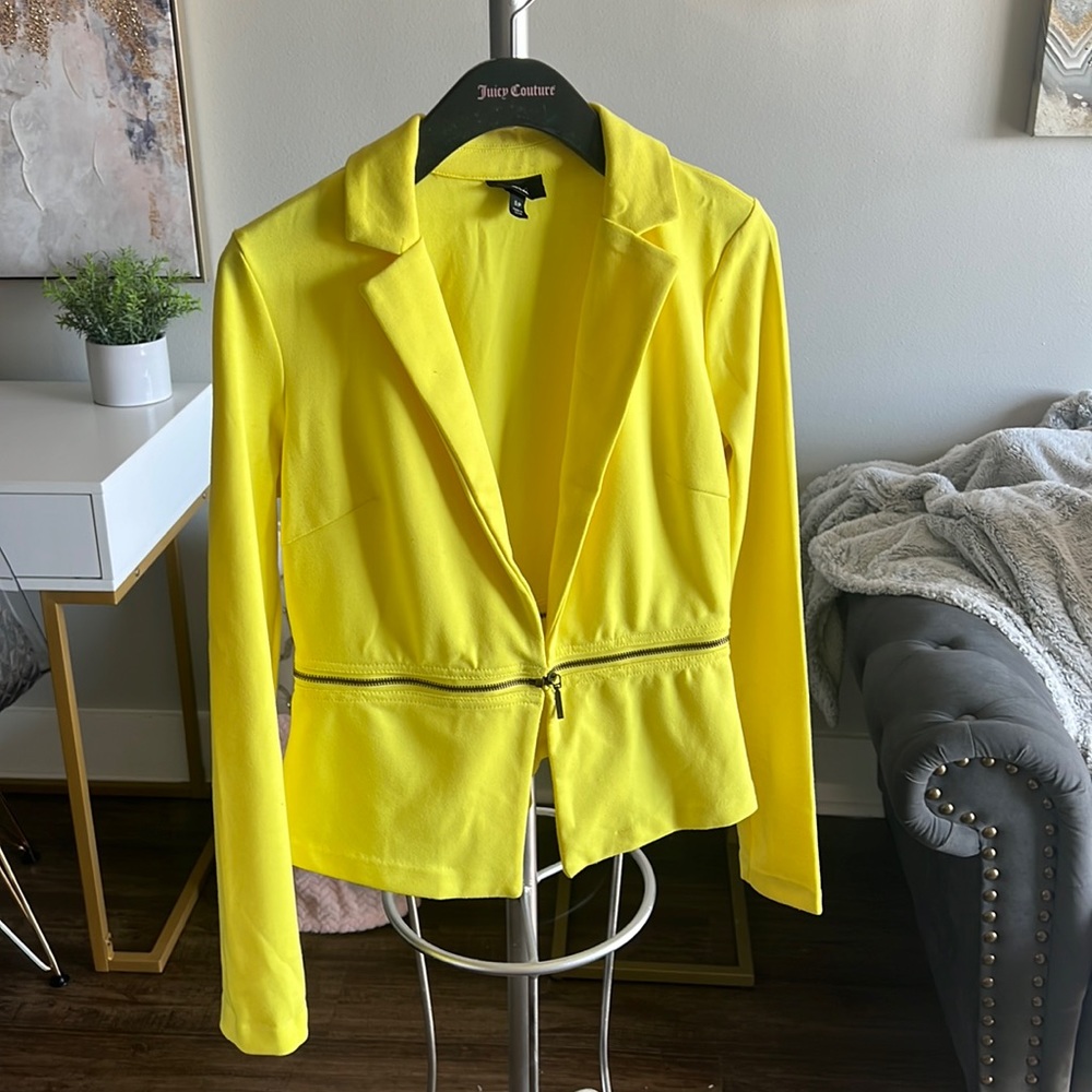 Bright Neon Yellow Fashion Blazer
